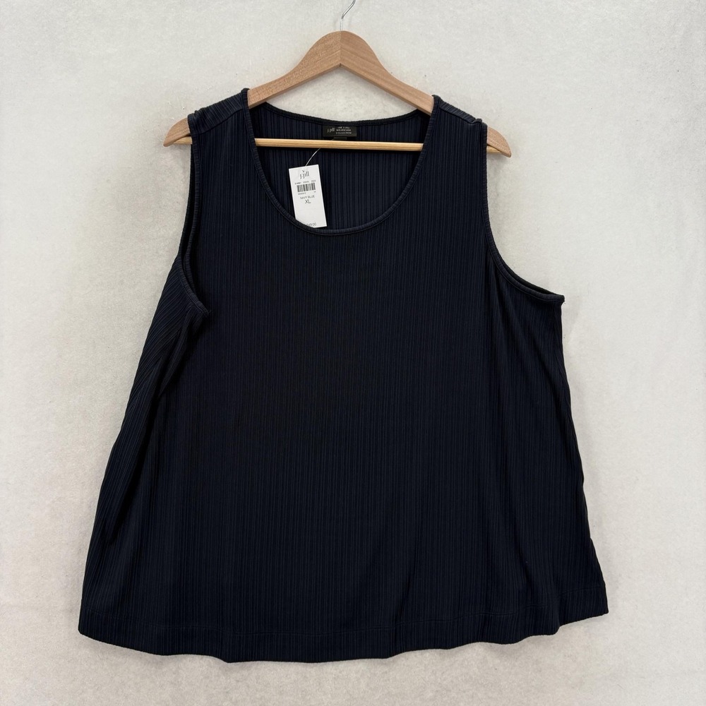 J Jill Wearever Tank Top Womens XL Navy Blue Scoop Neck Sleeveless Tunic Casual